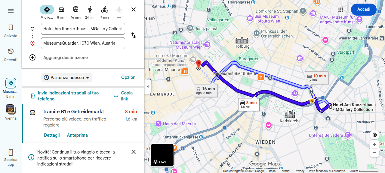 Mappa Hotel → MuseumsQuartier