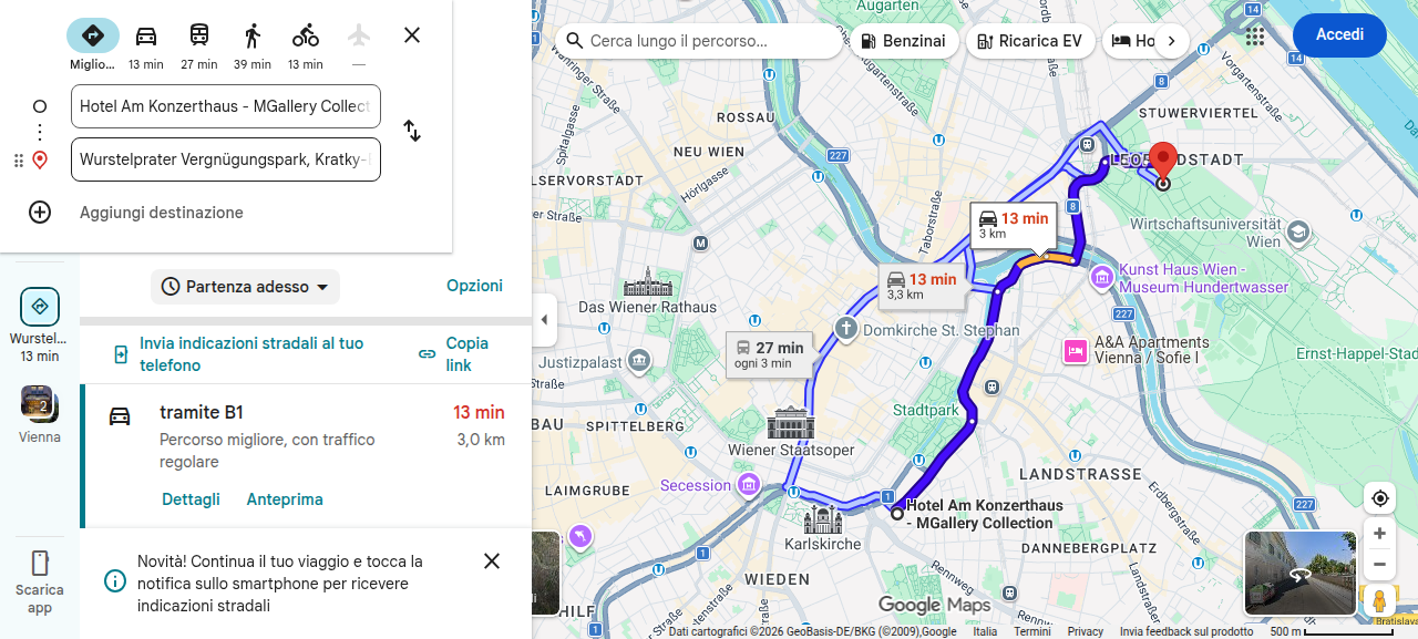 Mappa Hotel → Prater